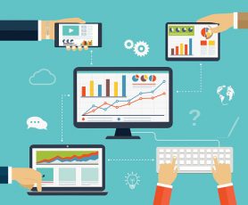 Business infographics by using modern of digital devices for int